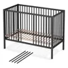 Beistellbett 60x120 cm mit Umbauseite & Rollen -BLACK Produktbild-Vorschau 15