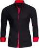 Reslad Herren Langarm Hemd Alabama RS-7050 Schwarz-Rot M Produktbild-Vorschau 1