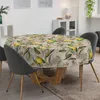 Tischdecke 100x100cm Rund Grau abwaschbar Madrid Stoff Premium Mediterran Zitrone mit, Ansicht 7 Produktbild-Vorschau