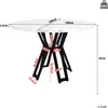 A diagram showing the dimensions of a round dining table with a marble-like top and black metal legs. Produktbild-Vorschau