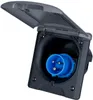 A black and gray electrical socket with a blue connector inside, shown against a white background. Anteprima dell’immagine prodotto