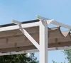 A close-up view of a white pergola structure with a retractable canopy. Podgląd zdjęcia produktu
