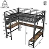 Hochbett 160 x 200 cm mit Schreibtisch, Regalen, LED, Produktbild-Vorschau 6
