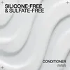 A close-up abstract view of a white, wavy, creamy substance, possibly conditioner or lotion, with text overlays. Náhled obrázku produktu