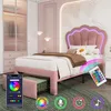 Sweiko Kinderbett LED Einzelbett 90 x 200 cm mit Schubladen Produktbild-Vorschau 6