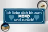Holzschild Spruch 27x10cm ich liebe dich bis zum Mond Produktbild-Vorschau 3