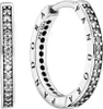 A pair of Pandora hoop earrings with cubic zirconia stones. Anteprima dell’immagine prodotto
