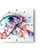Wanduhr - Quadrat - Glasuhr - Auge Butterflys Fantasie Produktbild-Vorschau 1