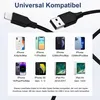 A collage of iPhones and iPads showing compatibility with a USB-A to Lightning cable. Produktbild-Vorschau