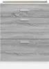 A close-up view of a grey wooden chest of drawers with four drawers. Anteprima dell’immagine prodotto