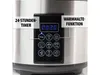 Close-up of a digital rice cooker control panel with feature callouts. Produktbild-Vorschau