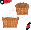 Two wicker baskets are shown against a background of architectural blueprints. Náhled obrázku produktu