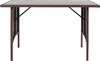 A brown rattan dining table with a glass top, shown from the front against a white background. Produktbild-Vorschau