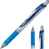 A blue and silver Pentel Energel liquid gel pen is shown against a white background, with close-up views of the pen tip and clip. Anteprima dell’immagine prodotto