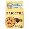 A package of Mulino Bianco Baiocchi cookies with a close-up of a cookie and a bowl of chocolate hazelnut spread. Náhled obrázku produktu