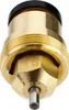 A close-up, isolated shot of a brass valve component with a black cap and a silver metal pin. Produktbild-Vorschau