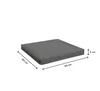 A grey cushion with dimensions indicated by measurement lines and text. Produktbild-Vorschau