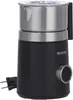 A black and silver electric milk frother is shown against a white background. Produktbild-Vorschau