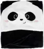 A folded blanket with a panda face hood. Anteprima dell’immagine prodotto