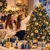 Weihnachtskugeln Blau Gold Grau 108er Set, Christbaumkugeln Produktbild-Vorschau 6