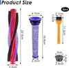 A collage showing the dimensions of vacuum cleaner parts. Produktbild-Vorschau