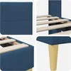 vidaXL Bettrahmen mit Kopfteil Blau 180 x 200 cm Stoff Produktbild-Vorschau 7