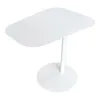 A white side table with a round base and a rectangular top. Anteprima dell’immagine prodotto