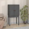 vidaXL Highboard Grey 60x40x120 cm Masivní borovicové dřevo Náhled obrázku produktu 2