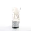 ADORE-708LG Damen Sandale von Pleaser, Transparent Silber , Produktbild-Vorschau 2