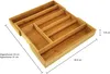 QUVIO Besteckfach Organizer Holz - Verstellbare Produktbild-Vorschau 3