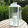 Laterne LIVING weiß aus Metall H42cm moderne Metalllaterne Produktbild-Vorschau 2