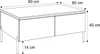 A line drawing diagram of a coffee table with dimensions indicated. Produktbild-Vorschau