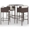 vidaXL 5-tlg. Gartenbar-Set mit Kissen Poly Rattan Braun Produktbild-Vorschau 1