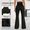 Damen Yoga Schlaghose High Waist Crossover Schwarz Gr. M Produktbild-Vorschau 3