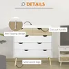 HOMCOM Commode 5 tiroirs Design scandinave Meuble de Voir les images du produit 4