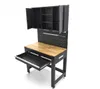 115 cm lange Werkbank mit Holzwerkblatt, hinterer Wand mit Produktbild-Vorschau 8