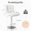 Barhocker 2er Set Höhenverstellbar Kunstleder mit Lehne Produktbild-Vorschau 7
