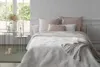 Prehoz Na Posteľ List Slonová Kosť 240X260 Cm Zamat Náhľad obrázku produktu 6