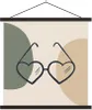 MuchoWow® Textilposter Sonnenbrille - Herz - Pastell 90x90 Produktbild-Vorschau 1