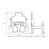 Technical drawing of a child's swing with dimensions indicated. Náhled obrázku produktu