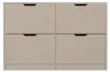 Schuhschrank mit 4 Klappfächern - Beige und Travertin-Optik Produktbild-Vorschau 1