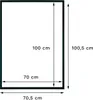 A diagram showing the dimensions of a picture frame. Produktbild-Vorschau