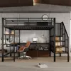 Letto a soppalco 120x200 cm, nero antracite, in ferro, con Anteprima dell’immagine prodotto 1