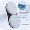 A close-up marketing image of a window cleaning robot's microfiber cleaning pads, highlighting their multi-layer structure and effectiveness against different types of dirt. Náhľad obrázku produktu