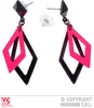 "Schwarz Und Neon Pinke Rhombus Ohrringe" Produktbild-Vorschau 1
