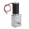 A close-up studio shot of a geared DC motor with wires. Podgląd zdjęcia produktu