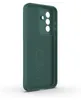 A dark green phone case is shown from the back, angled slightly to the right. Produktbild-Vorschau