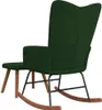 A dark green rocking chair with a matching ottoman, shown from a rear-diagonal angle against a white background. Produktbild-Vorschau
