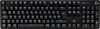 A black mechanical gaming keyboard is shown from a top-down perspective. Produktbild-Vorschau