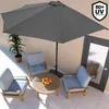 KINGSLEEVE® Demi-parasol Ø 270 cm anthracite Parasol de Voir les images du produit 2
